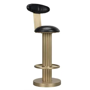 Sedes Bar Stool, Steel with Brass Finish by Noir