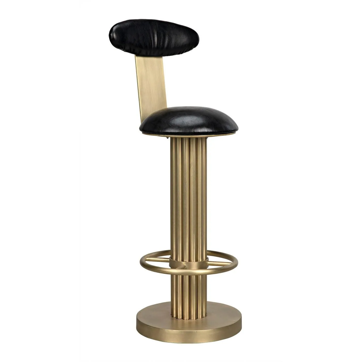 Sedes Bar Stool, Steel with Brass Finish by Noir
