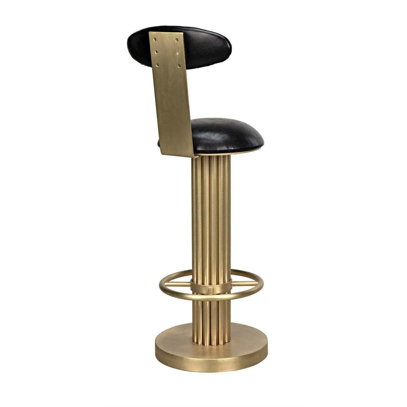 Sedes Bar Stool, Steel with Brass Finish by Noir