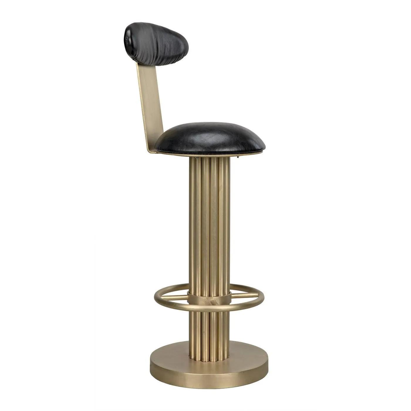 Sedes Bar Stool, Steel with Brass Finish by Noir