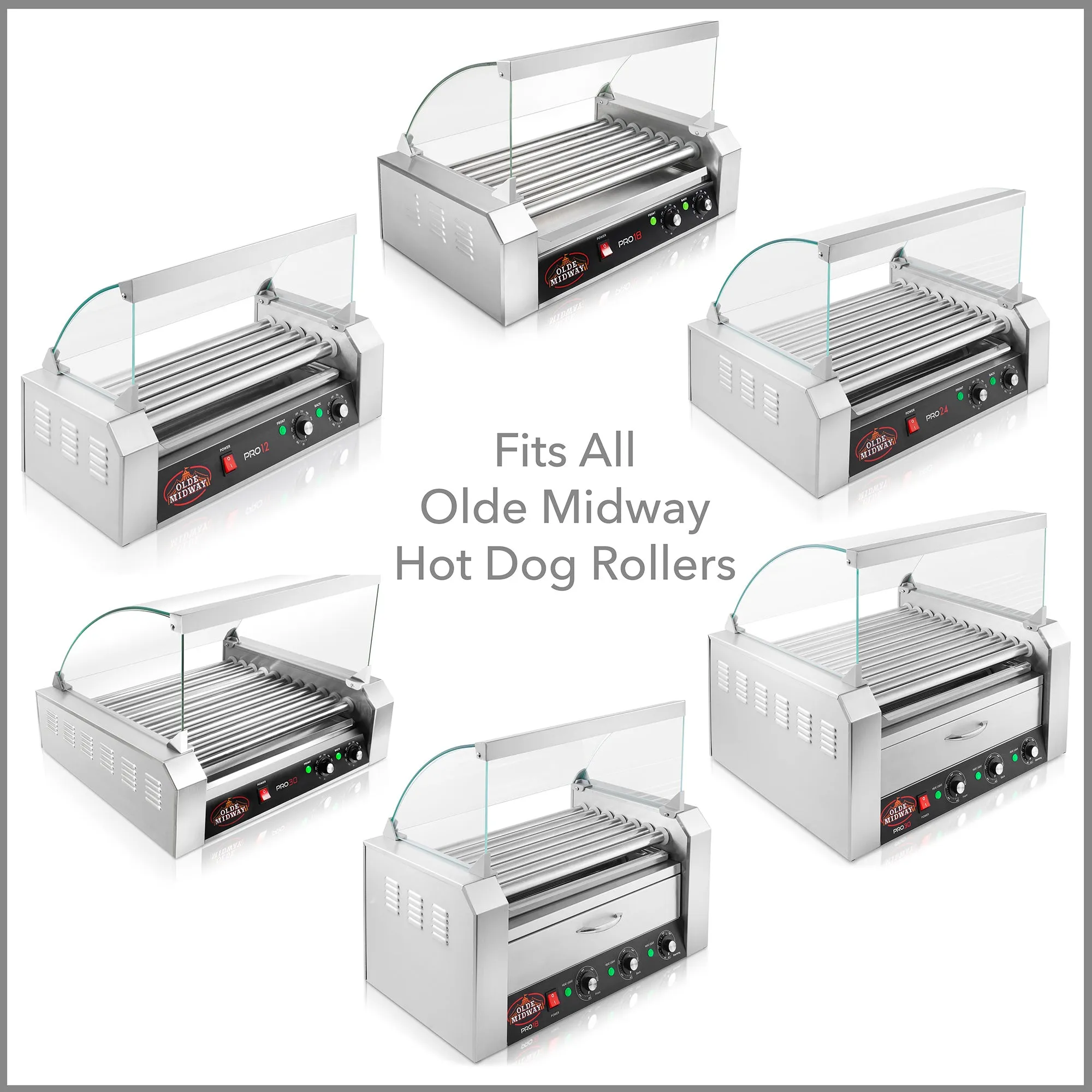 (Set of 4) Replacement Bracket Clips for Olde Midway Hot Dog Roller Glass Covers