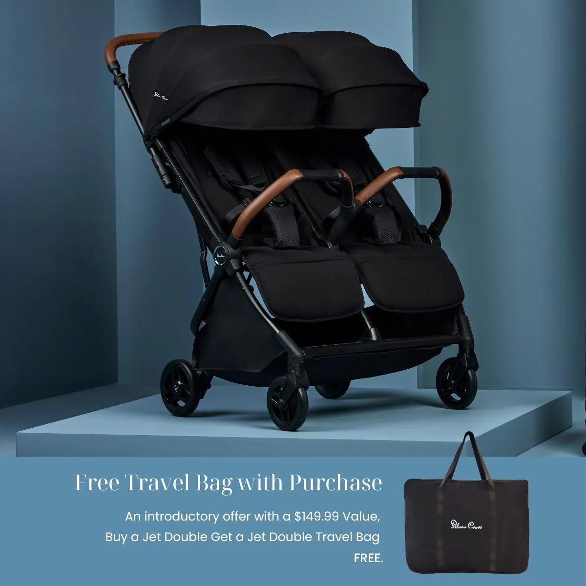 Silver Cross Jet Double Stroller   FREE Travel Bag