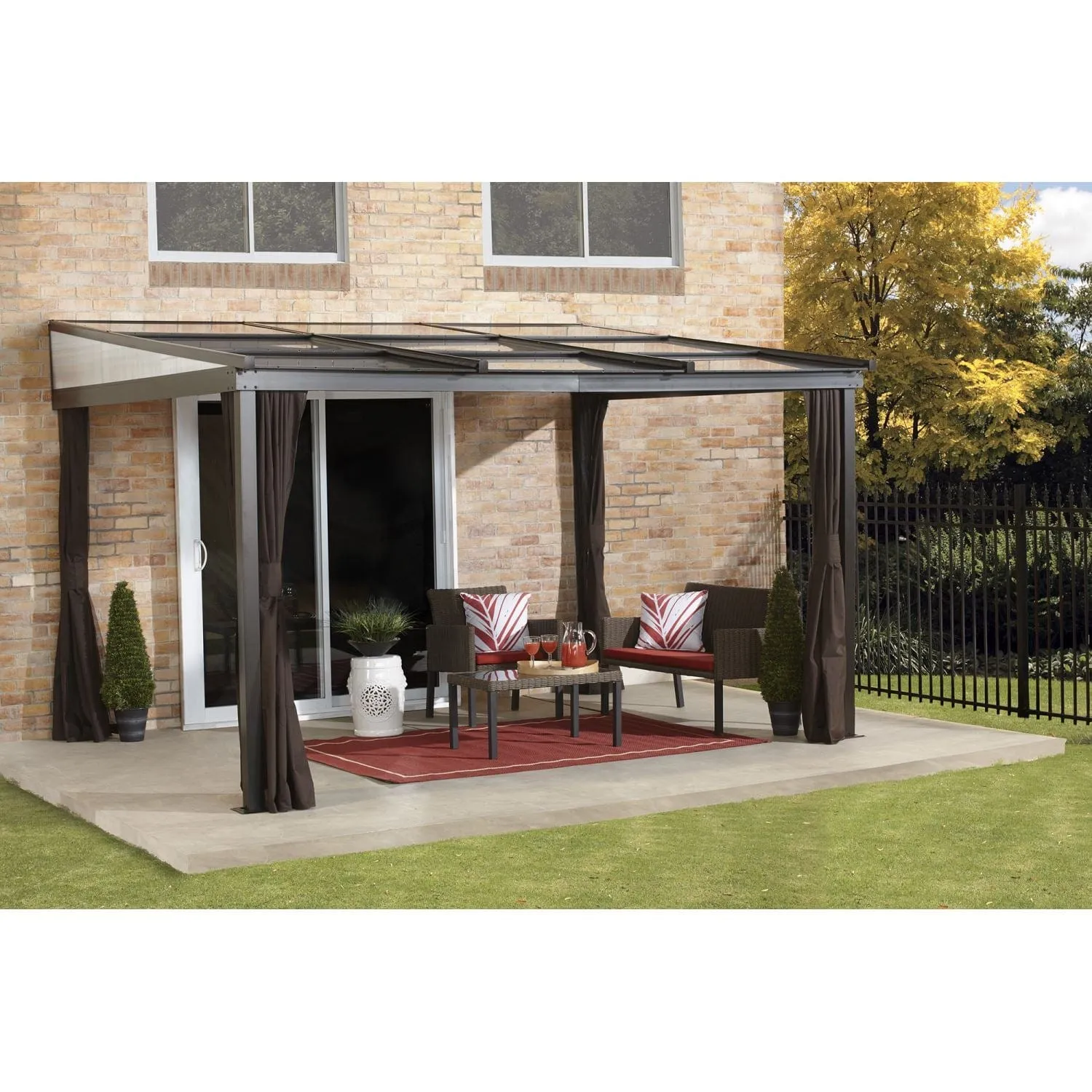 Sojag | Budapest Wall-Mounted Hardtop Gazebo 10 x 12 Ft