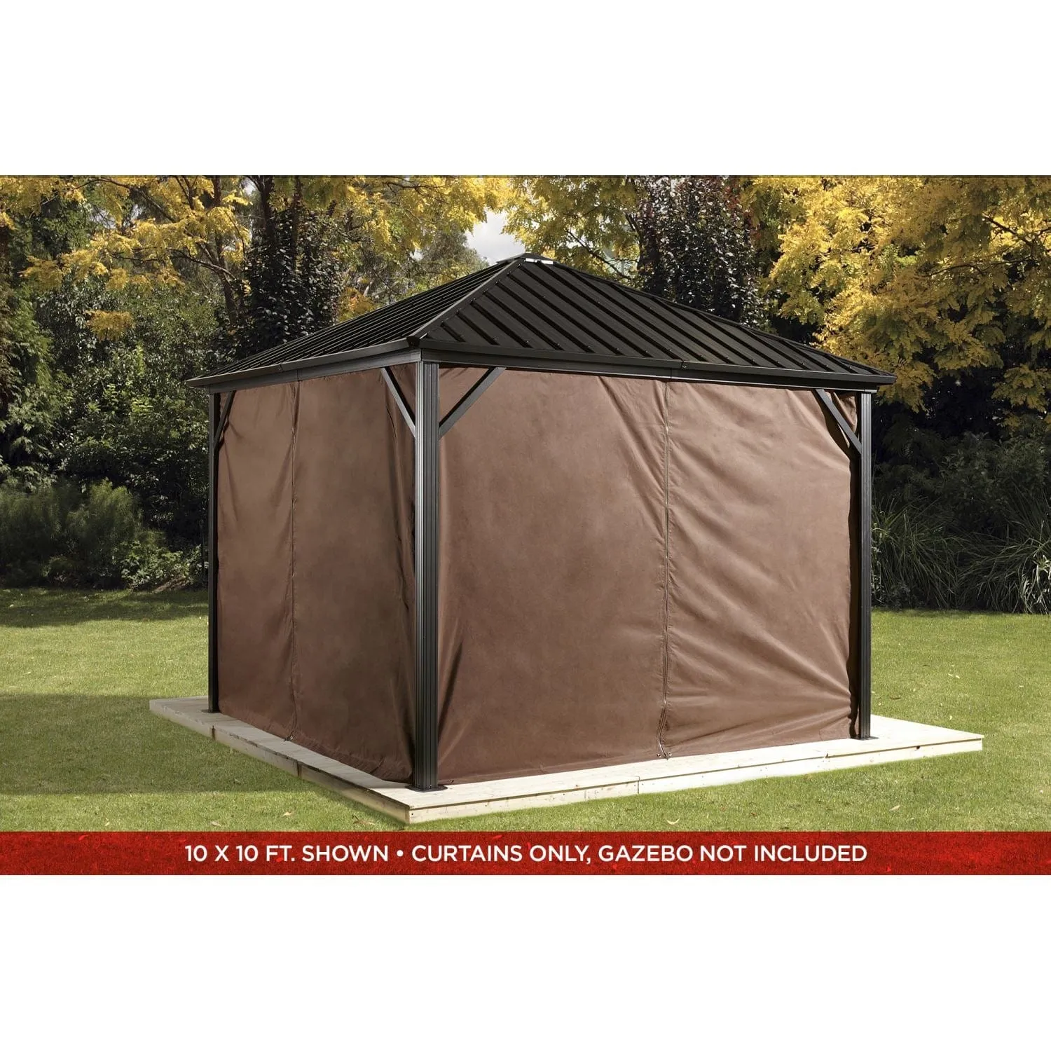 Sojag | Curtains for Dakota 8' x 8' Brown Polyester - Gazebo Not Included