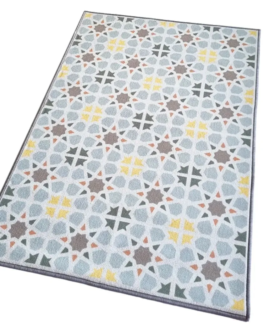 Star Design Tile Anti-Slip Nylon Area Rug | 3 x 5 ft