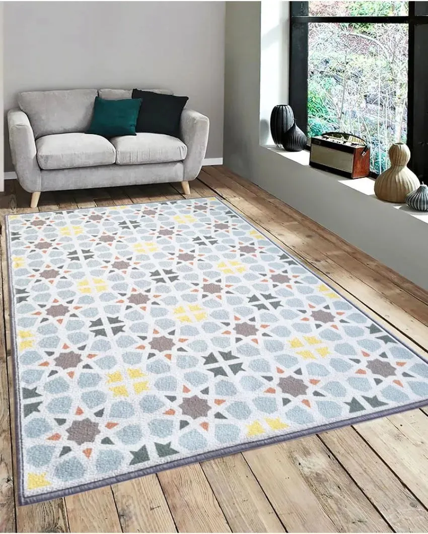 Star Design Tile Anti-Slip Nylon Area Rug | 3 x 5 ft