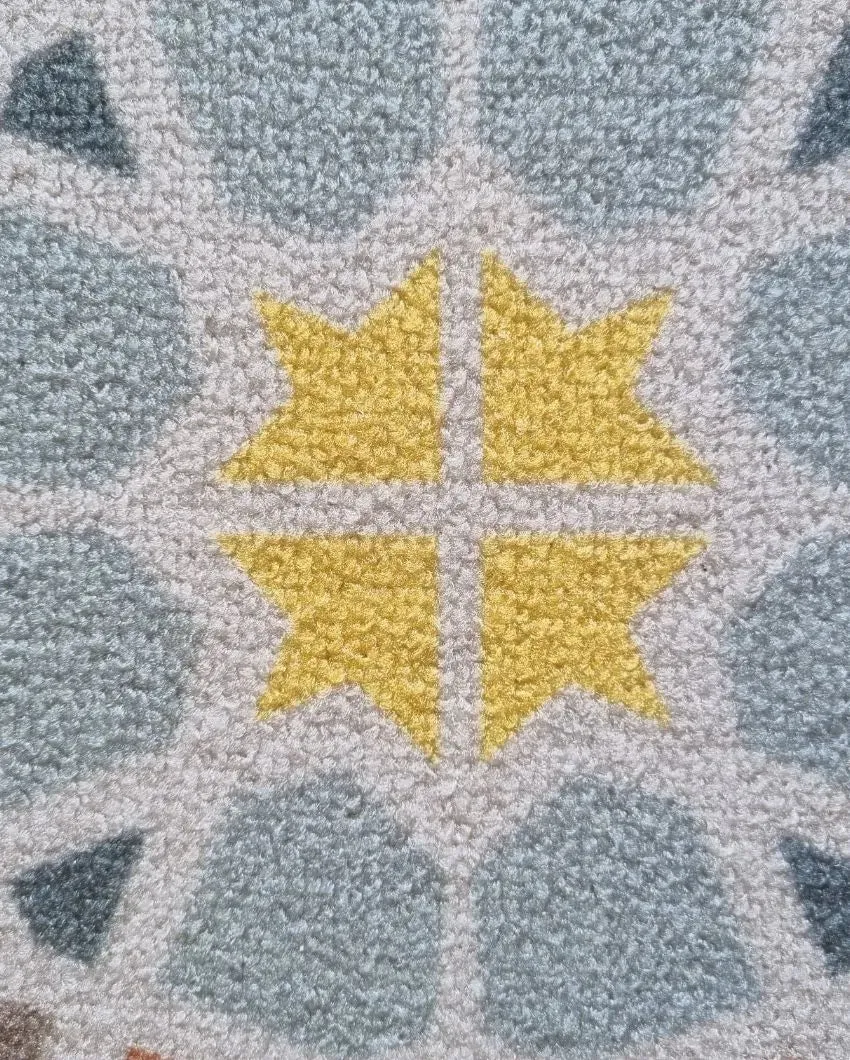 Star Design Tile Anti-Slip Nylon Area Rug | 3 x 5 ft