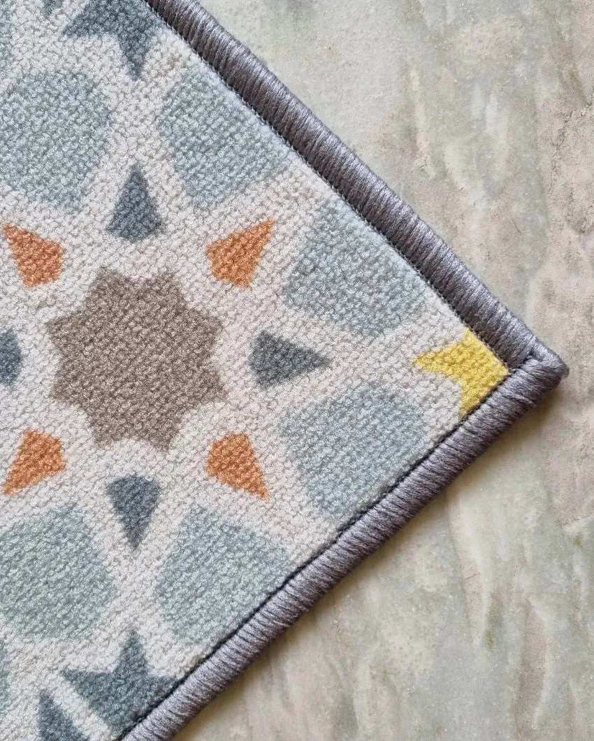 Star Design Tile Anti-Slip Nylon Area Rug | 3 x 5 ft