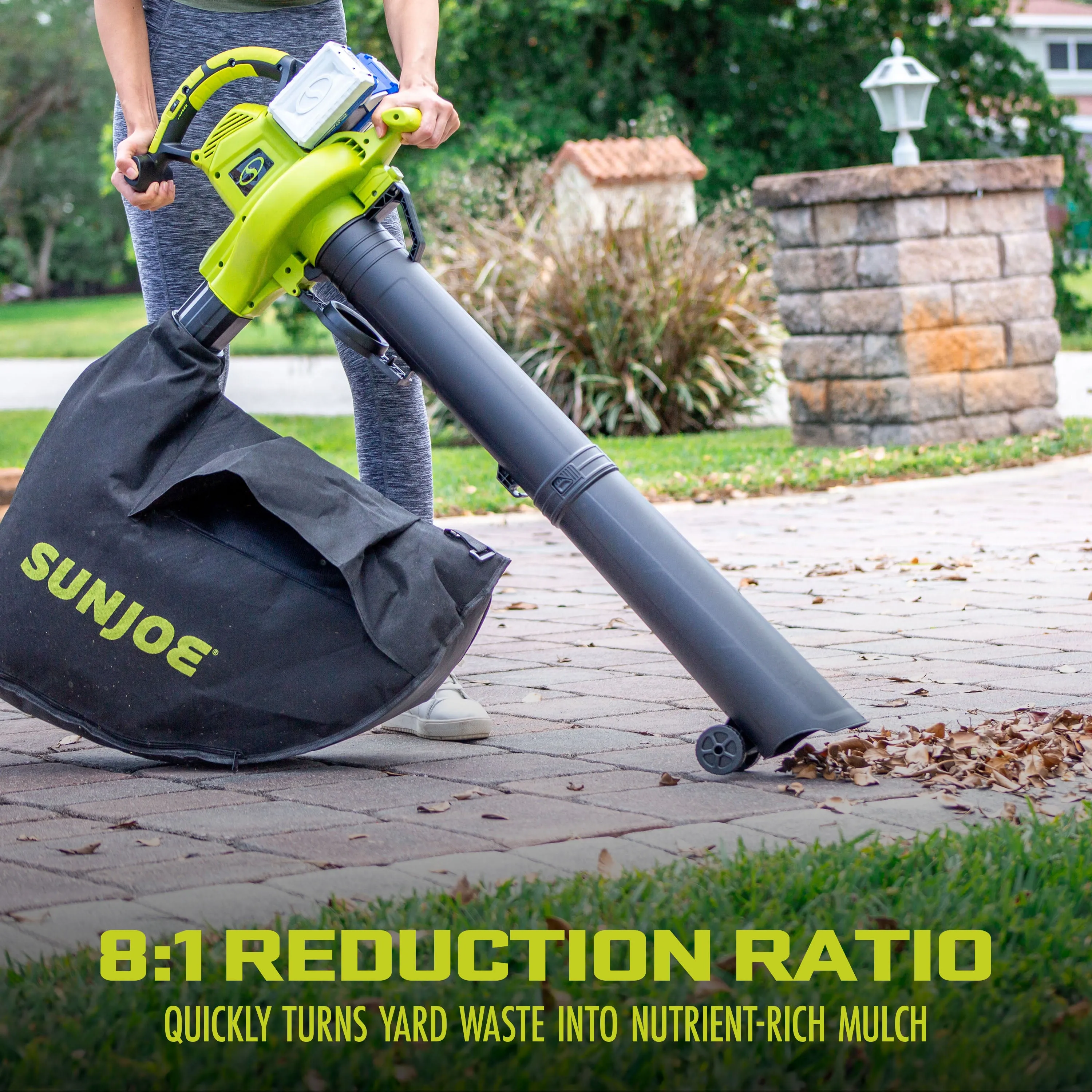 Sun Joe 24V-X2-BVM190-CT 48-Volt IONMAX Cordless Leaf Blower Vacuum Mulcher Kit | 190-MPH | 340-CFM | Tool Only