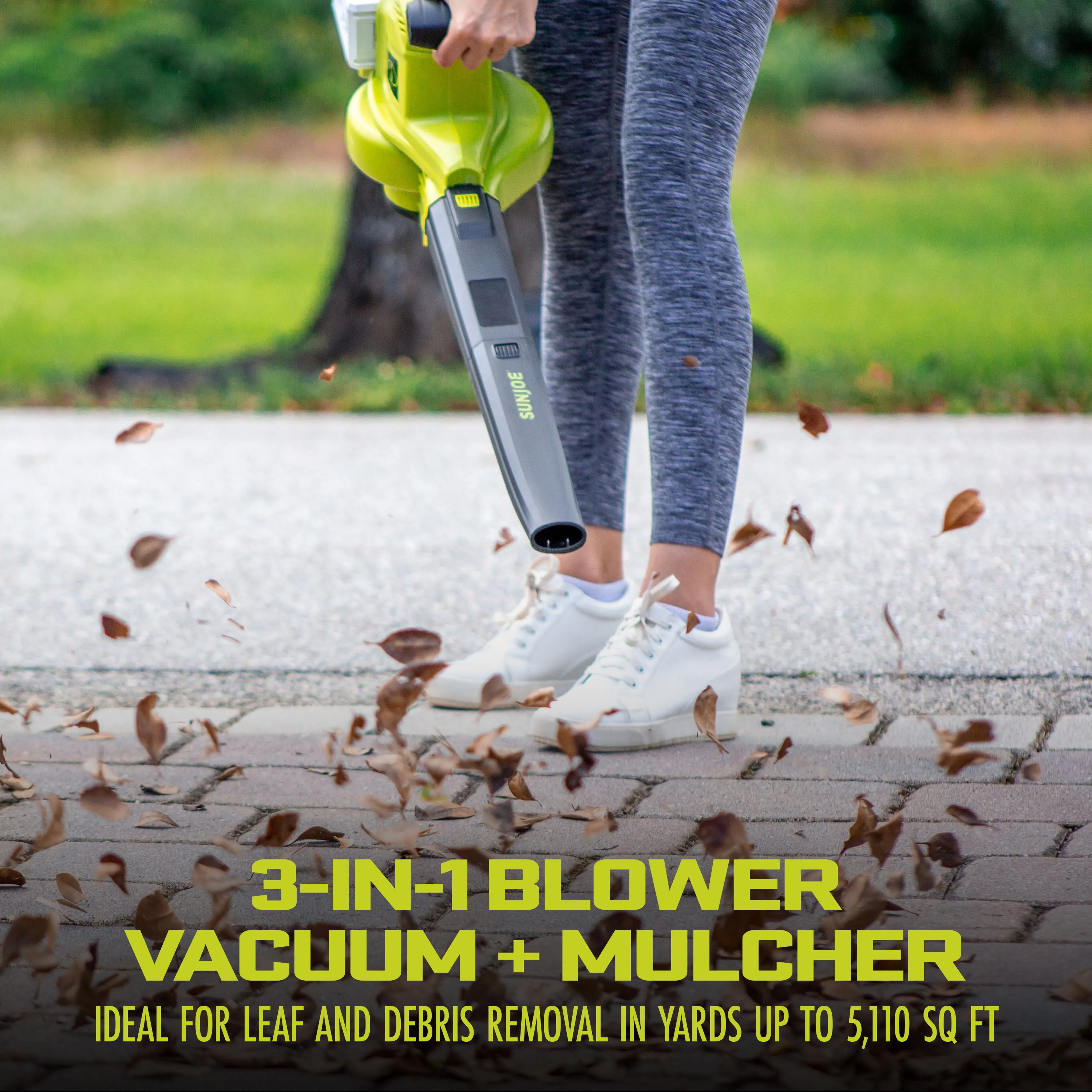 Sun Joe 24V-X2-BVM190-CT 48-Volt IONMAX Cordless Leaf Blower Vacuum Mulcher Kit | 190-MPH | 340-CFM | Tool Only