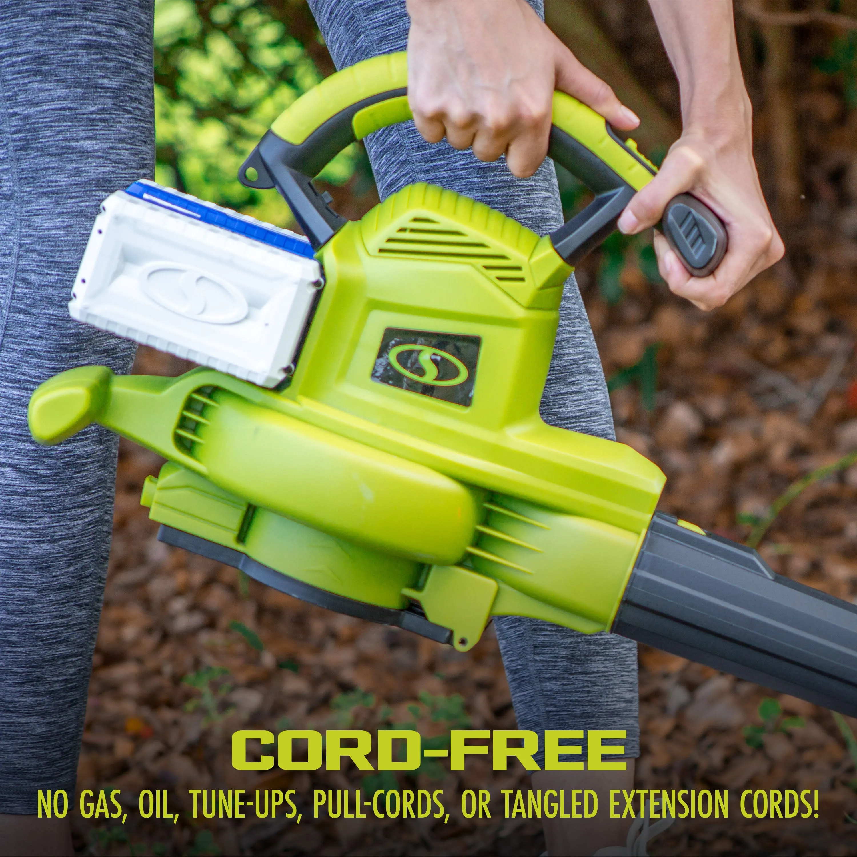Sun Joe 24V-X2-BVM190-CT 48-Volt IONMAX Cordless Leaf Blower Vacuum Mulcher Kit | 190-MPH | 340-CFM | Tool Only