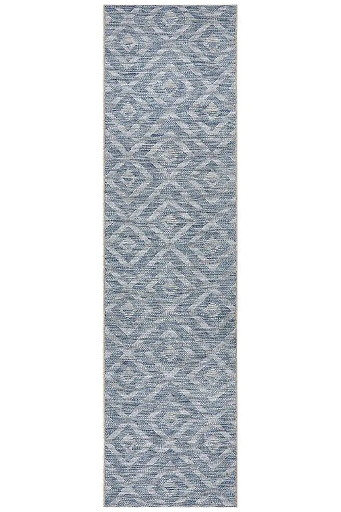 Terrace Clara Diamond Rug Blue Runner