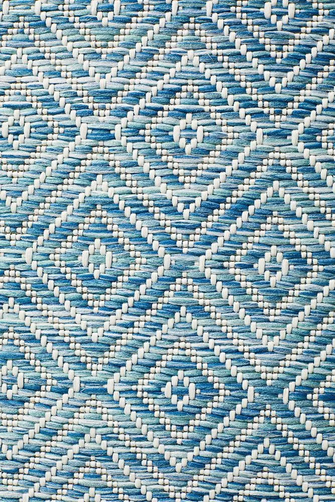 Terrace Clara Diamond Rug Blue Runner