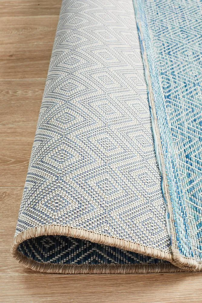 Terrace Clara Diamond Rug Blue Runner