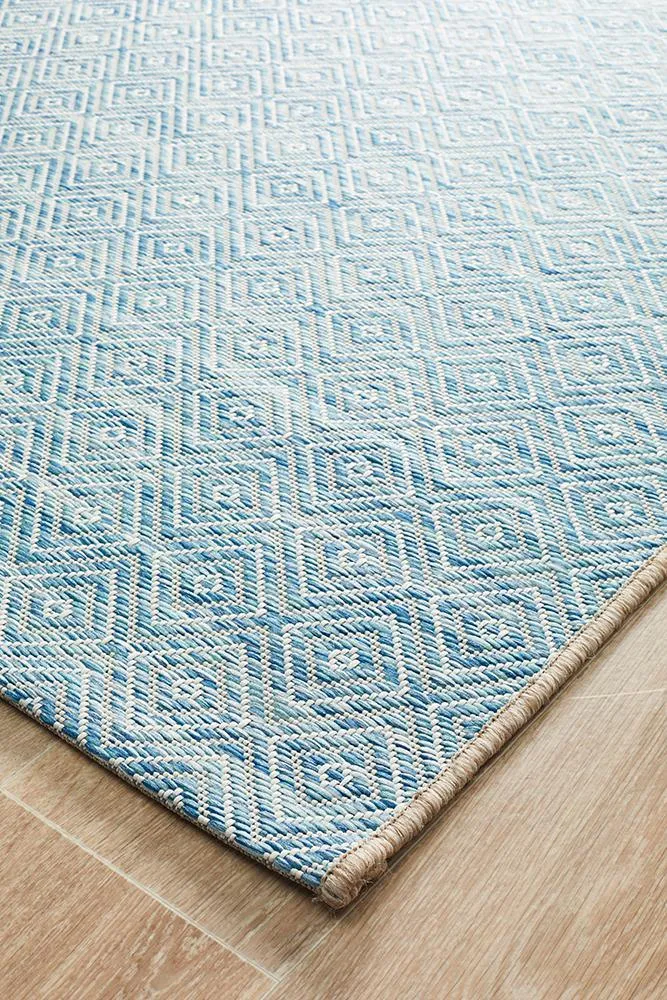 Terrace Clara Diamond Rug Blue Runner