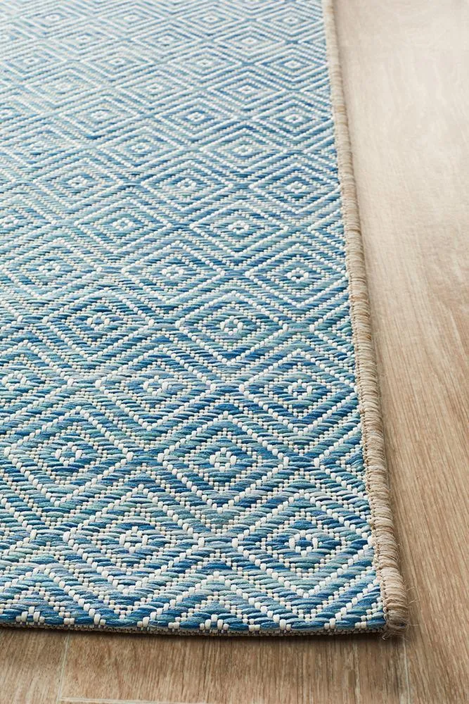 Terrace Clara Diamond Rug Blue Runner