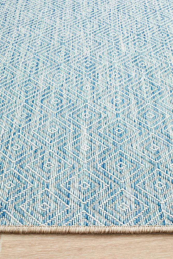 Terrace Clara Diamond Rug Blue Runner