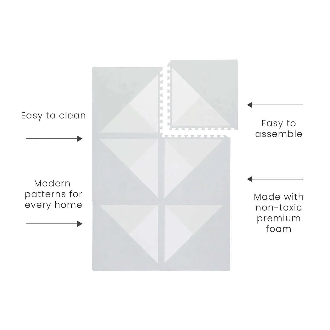 Toddlekind Premium Foam Playmats | Kyte - Soft Storm