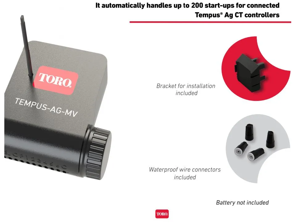 Toro Tempus AG-MV DC Controller for Master Valve/Pump Control