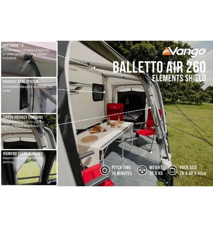 Vango Balletto Air 260 Inflatable Caravan Porch Awning