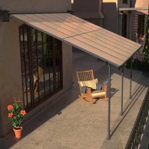 Wall Mount Gazebo Outdoor Pergola Polycarbonate Gazebo with Water-Resistant and UV-Fighting Panels Canopy