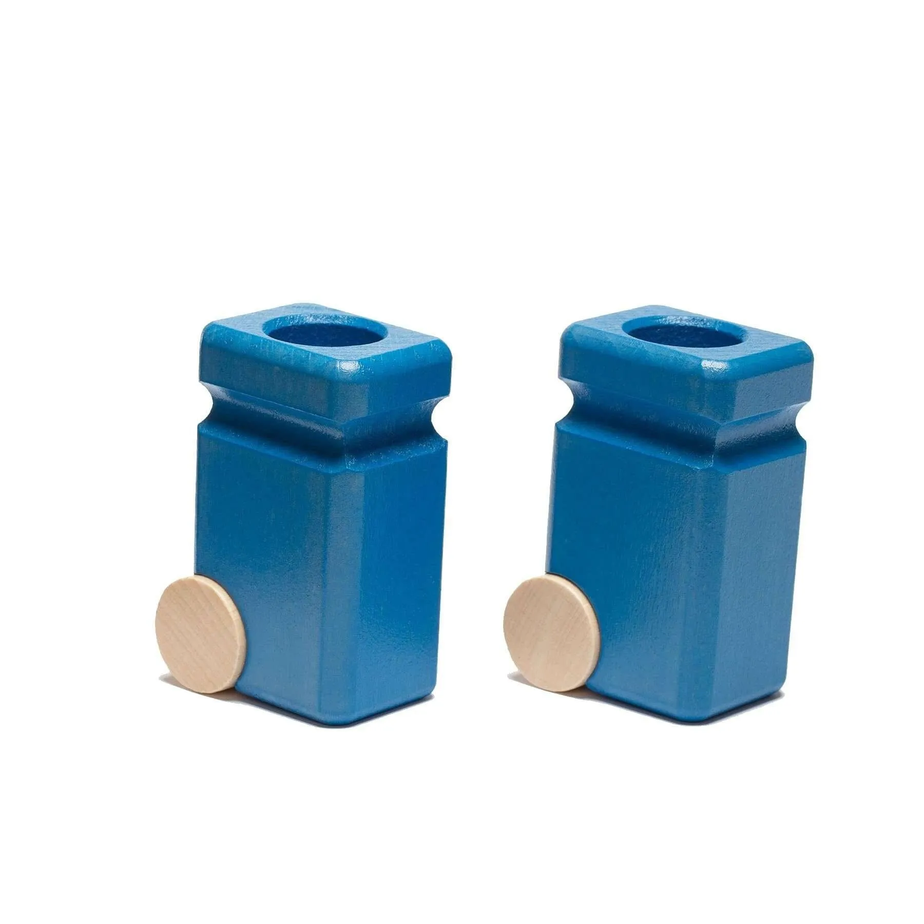 Wooden Garbage Cans - Blue