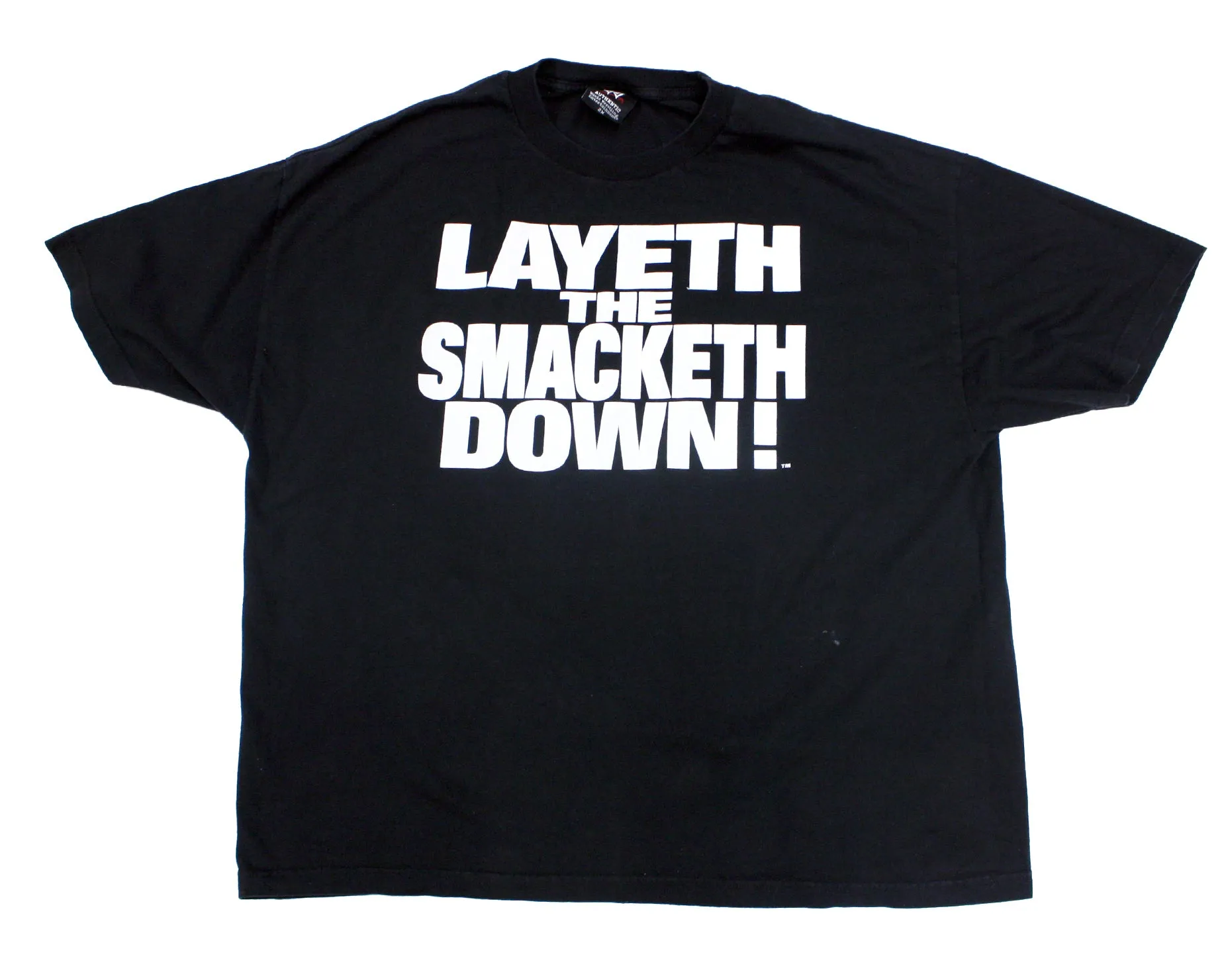 WWE THE ROCK LAYETH THE SMACKETH DOWN T-SHIRT XXL